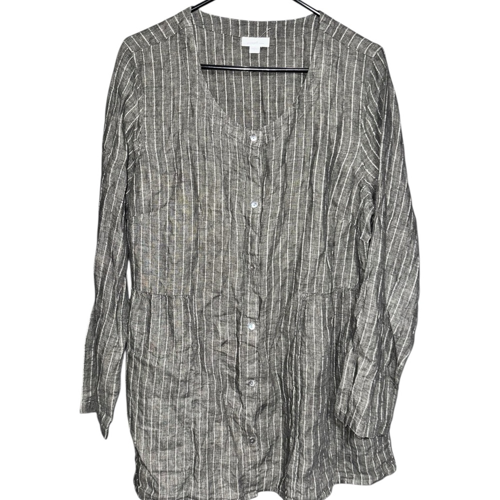 Gray Striped Women's Top